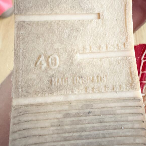 Macarena Womens Red Espadrilles Flats Suede Leather Shoes Sz 9/40 Made in Spain - Picture 7 of 9